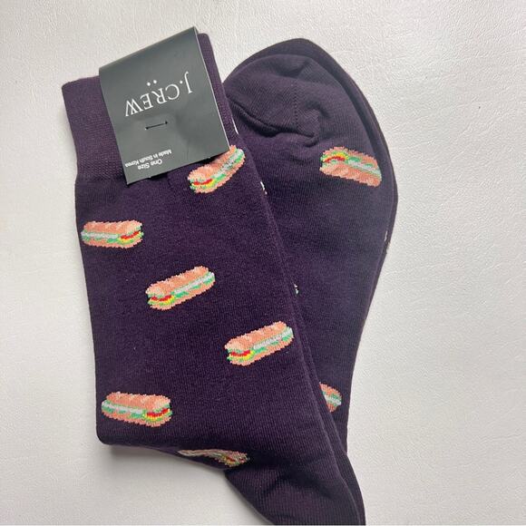 J.Crew Sandwich Print Graphic Design Trouser Socks Onesize NWT - Picture 7 of 9